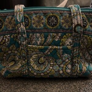 Vera Bradley Floral Paisley Tote - Teal and Lime